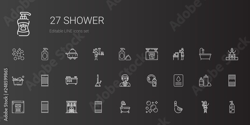 shower icons set