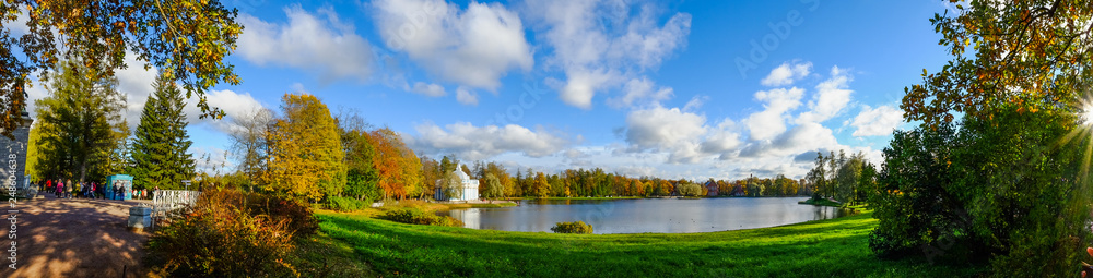 Golden autumn on the lake in sunny day Golden autumn on the lake in sunny day