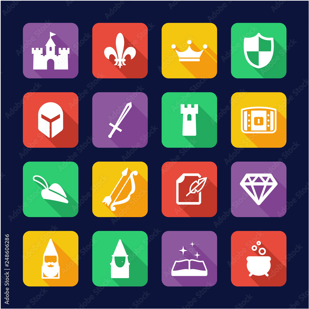 Fantasy or Fairytale Icons Flat Design Fantasy or Fairytale Icons Flat Design