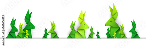 wielkanocne króliki origami wektor