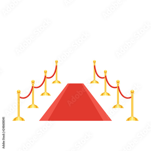 Red carpet and golden barrier