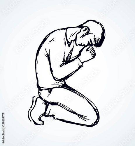 Vector image of the praying person