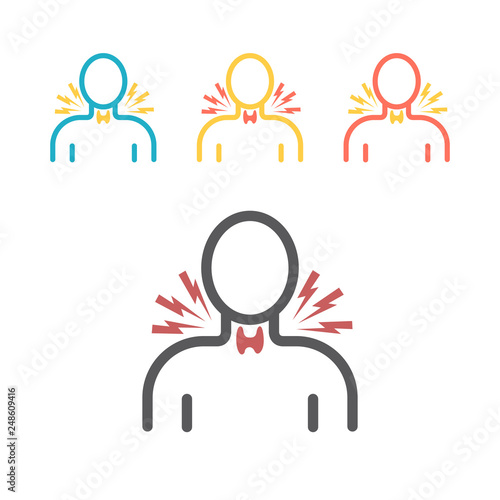 Thyroid gland icon. Vector signs for web graphics.