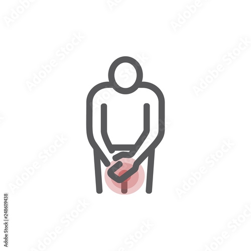 Prostate cancer glyph icon. Silhouette symbol. Men's reproductive system disease. Vector sign for web graphic.
