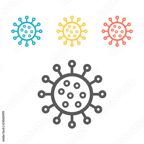 Bacteria, virus line icon. Vector sign for web graphic.