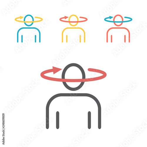 Incoordination line icon. Vector sign for web graphics.