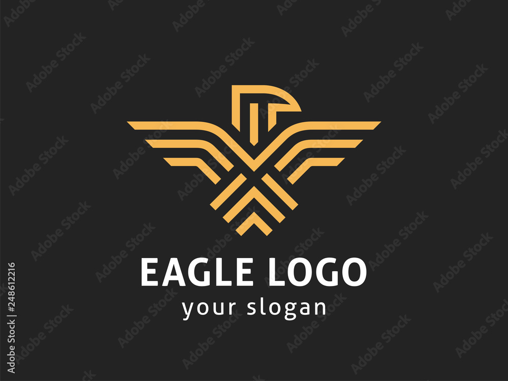 Eagle Abstract Logo design vector template Linear style. Eagle Abstract Logo design vector template Linear style.