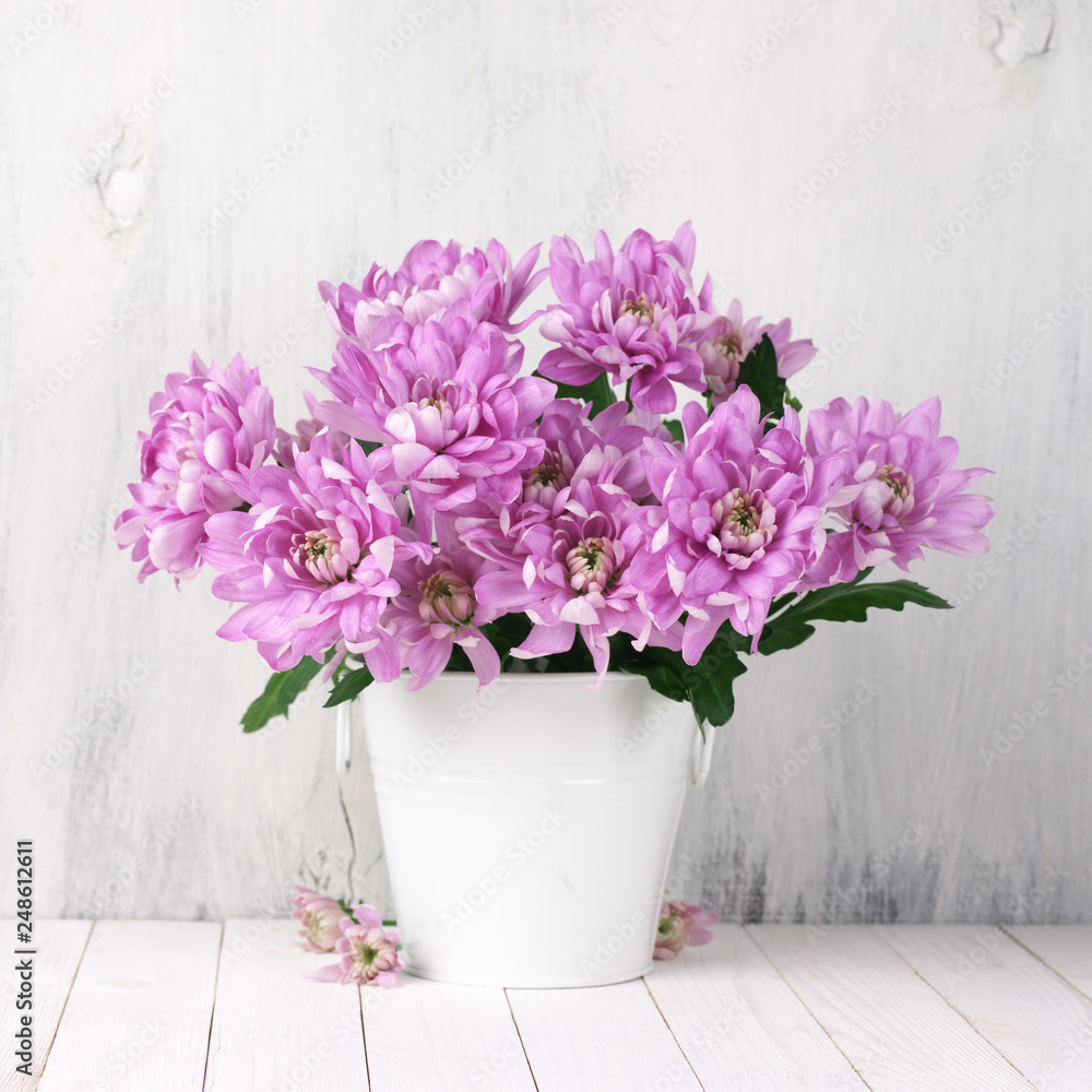 Purple chrysanthemium bouquet