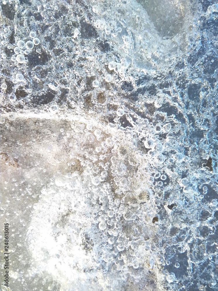 Ice on the river with beautiful patterns