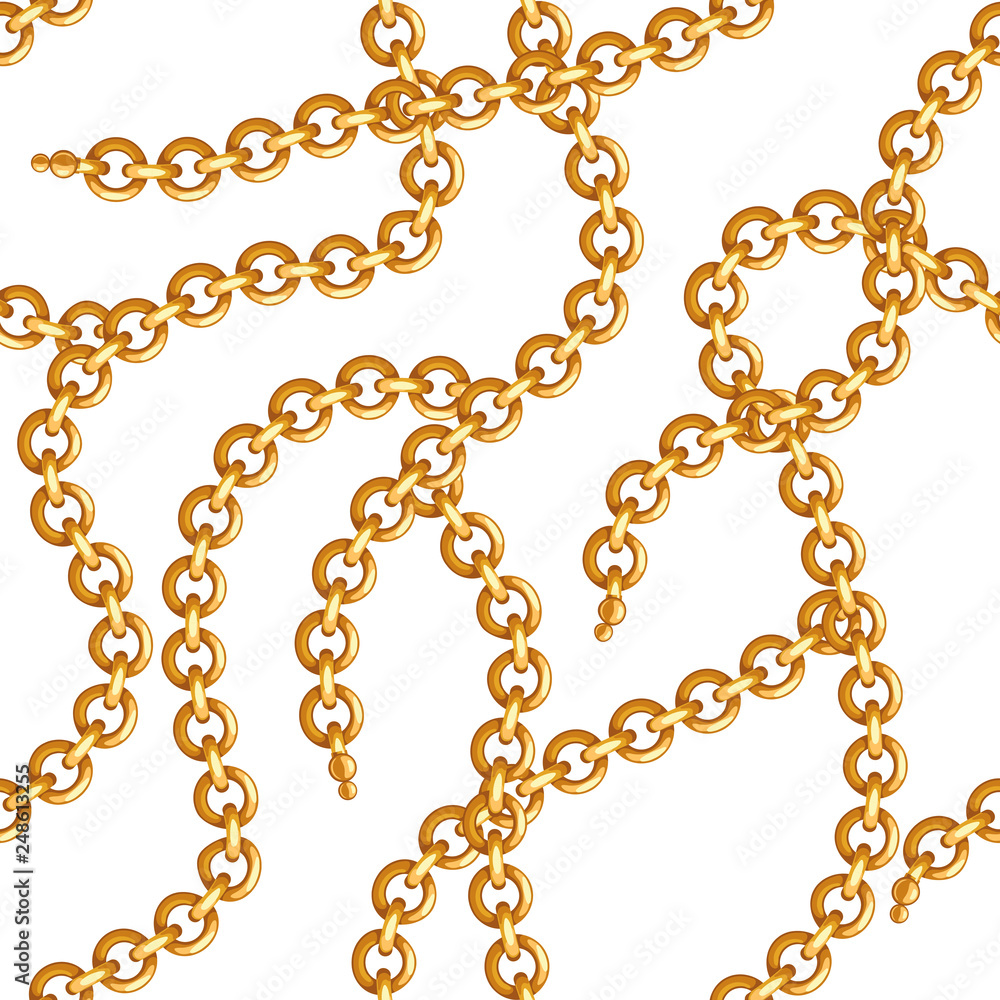 Seamless pattern with golden chains. Seamless pattern with golden chains.