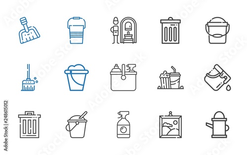 bucket icons set