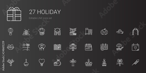 holiday icons set