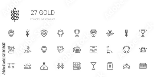 gold icons set