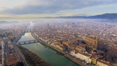 Wallpaper Mural Aerial view of Florence, Italy at sunset. Cathedral Santa Maria Torontodigital.ca