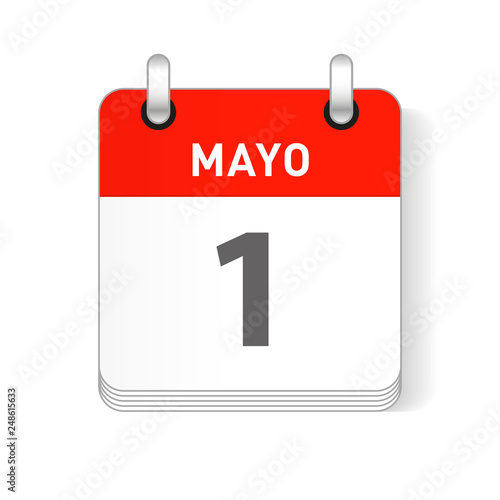 Mayo 1, May 1 Calendar Date Design