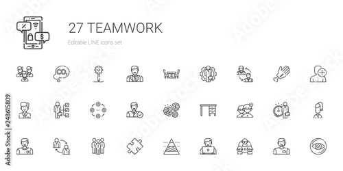 teamwork icons set
