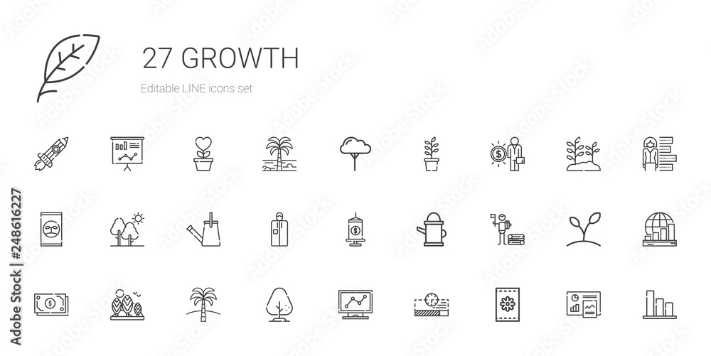 growth icons set growth icons set