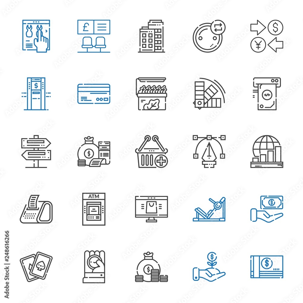 bank icons set bank icons set