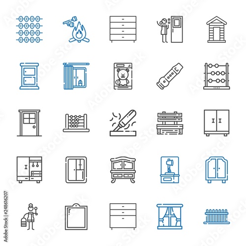 wooden icons set