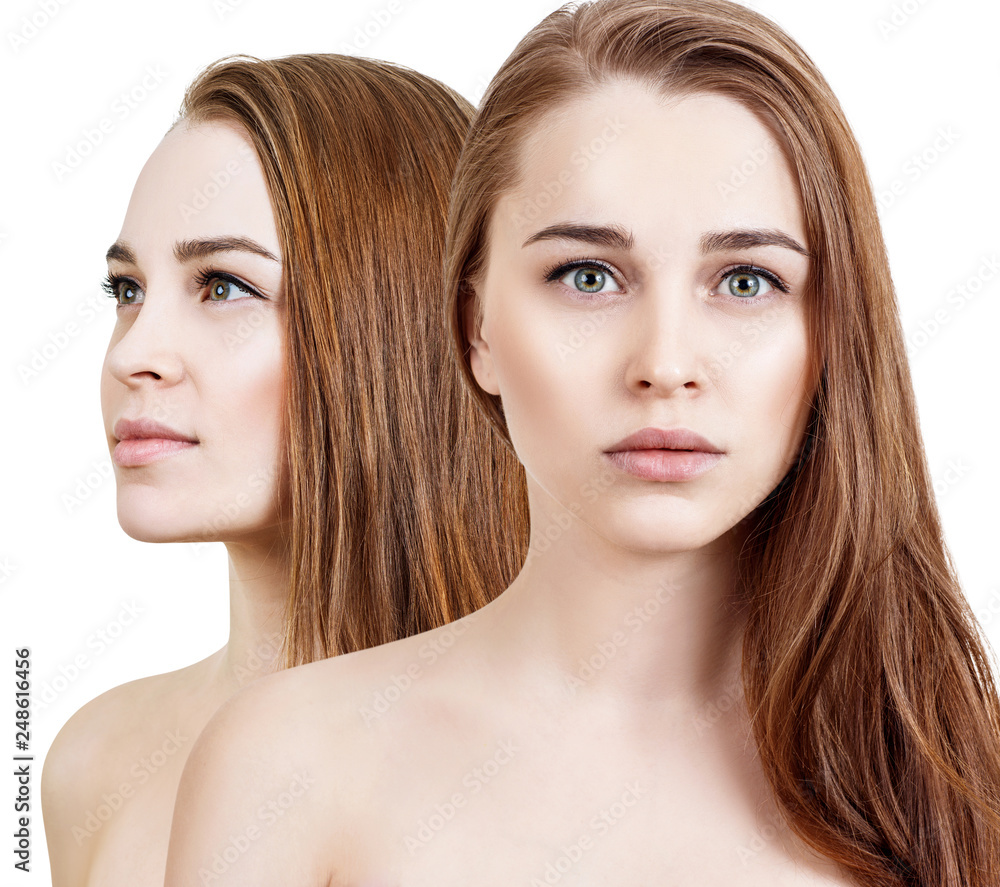 Collae of young woman with perfect skin. Collae of young woman with perfect skin.