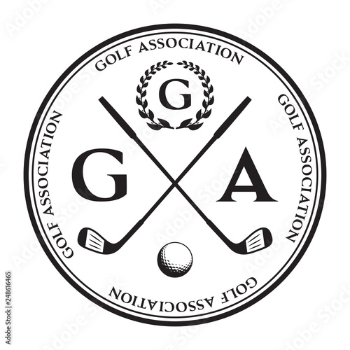 Vector label of golf. Logo of golf championship. Vector illustration