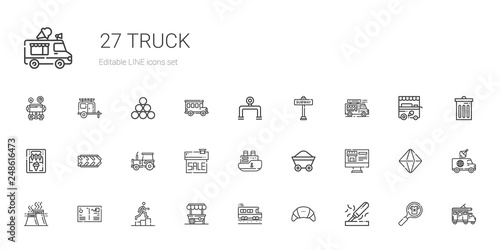 truck icons set