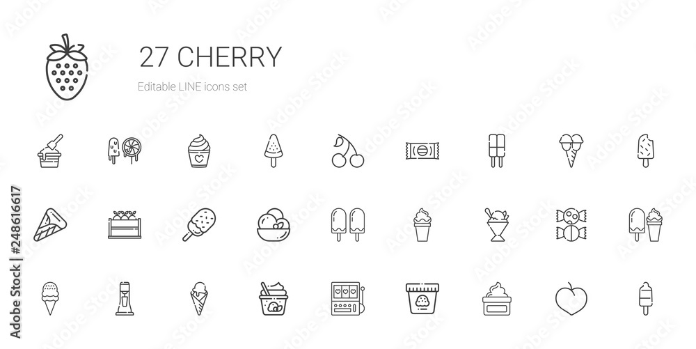 cherry icons set cherry icons set