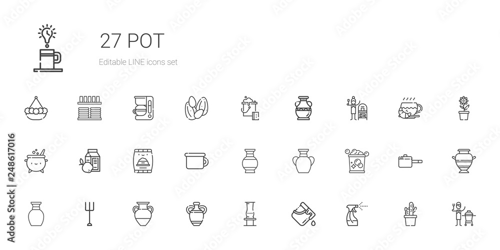 pot icons set pot icons set
