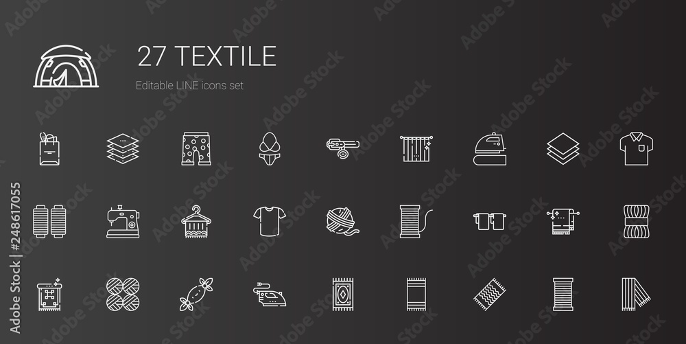 textile icons set textile icons set