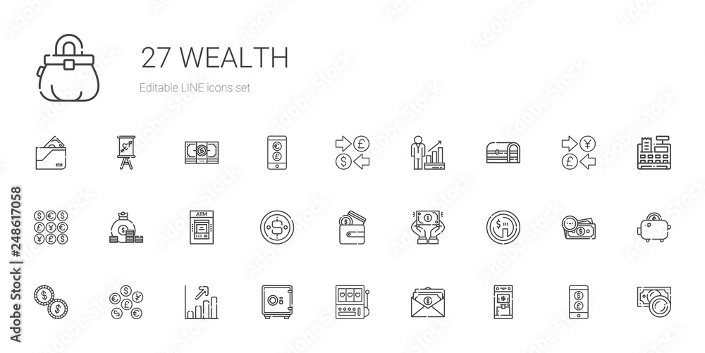 wealth icons set