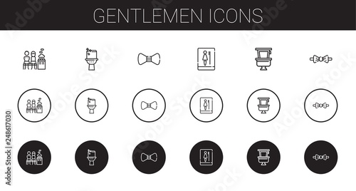 gentlemen icons set