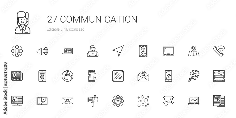 communication icons set communication icons set