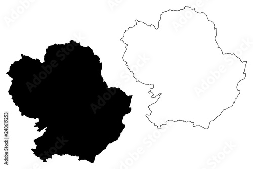 Angus (United Kingdom, Scotland, Local government in Scotland) map vector illustration, scribble sketch Forfarshire map