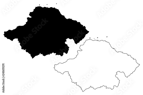 East Lothian (United Kingdom, Scotland, Local government in Scotland) map vector illustration, scribble sketch Kingdom of Fife map photo