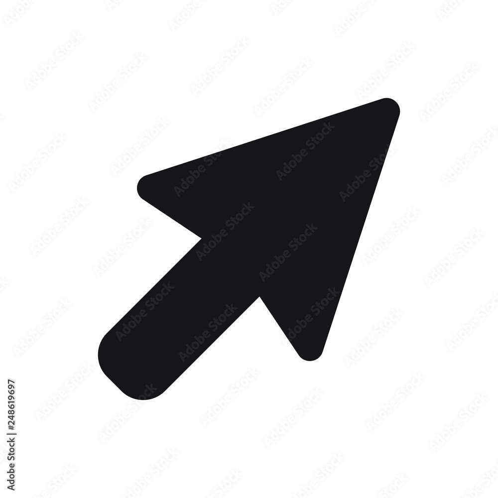 Computer mouse cursor icon in flat style. Arrow cursor vector illustration on white isolated background Computer mouse cursor icon in flat style. Arrow cursor vector illustration on white isolated background