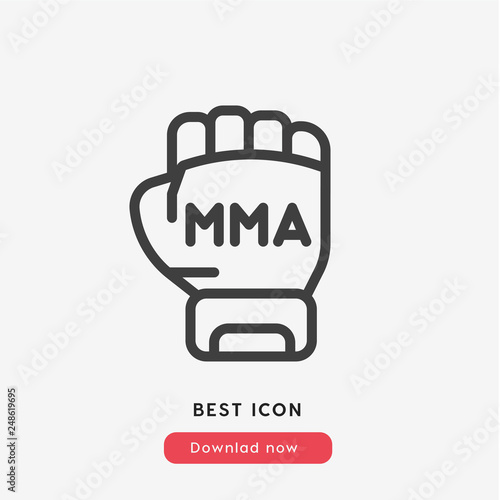 mma fight icon. mma fight vector symbol. Linear style sign for mobile concept and web design. boxing gloves symbol illustration. Pixel vector graphics - Vector	