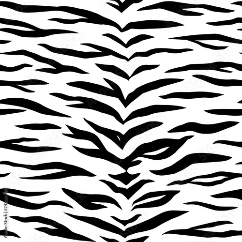 Seamless zebra or white tiger pattern. Animal print
