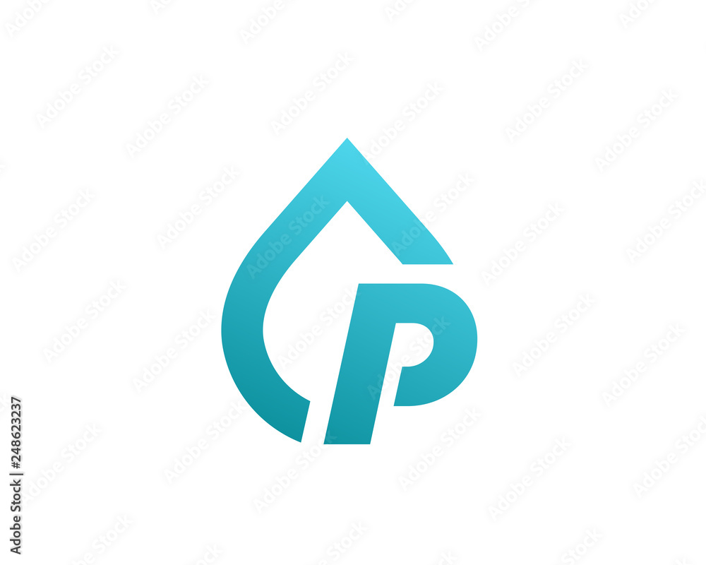 Letter P water drop logo icon design template elements Letter P water drop logo icon design template elements