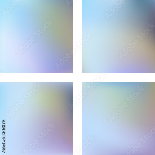 Set with pastel abstract blurred backgrounds. Vector illustration. Modern geometrical backdrop. Abstract template. © tashechka
