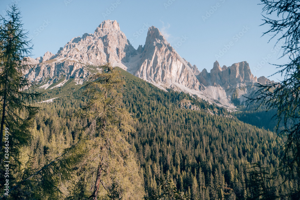 Landscape of Mountains in the Italian Alps in the Dolomites