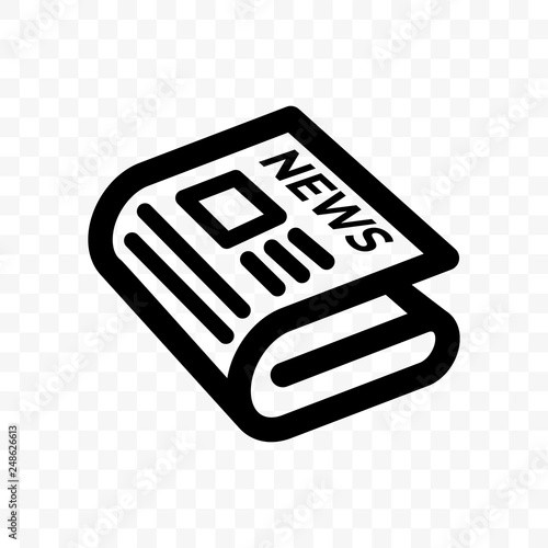Newspaper news vector line icon. Linear newspaper app and website symbol