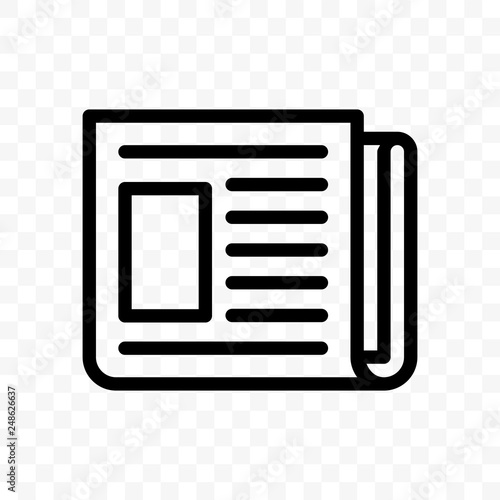 Newspaper vector line web newsletter or news app icon