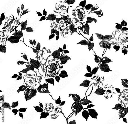 abstract floral background with butterflies