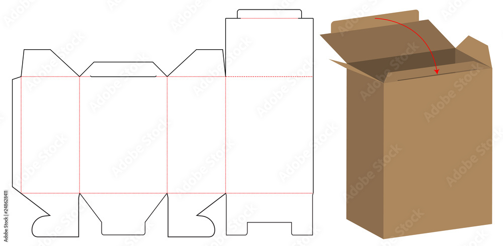 Box packaging die cut template design. 3d mock-up Box packaging die cut template design. 3d mock-up