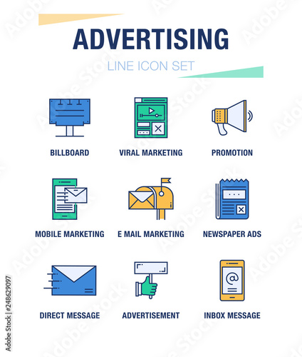 ADVERTISING LINE ICON SET