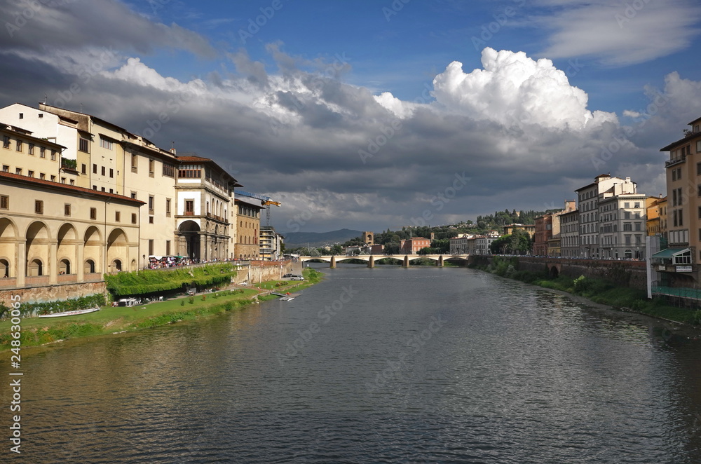 The Arno River in Florence, Italy