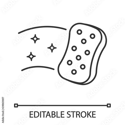 Cleaning sponge linear icon
