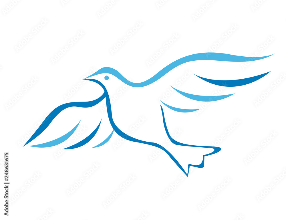 Vector illustration of flying dove Vector illustration of flying dove
