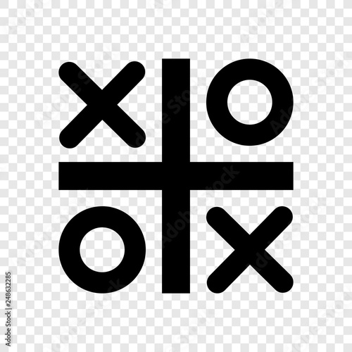 Tic tac toe icon vector on transparent grid