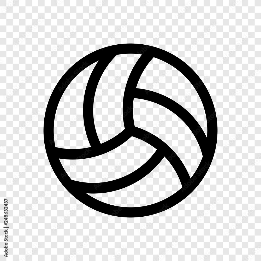 Volleyball icon vector on transparent grid Stock Vector | Adobe Stock